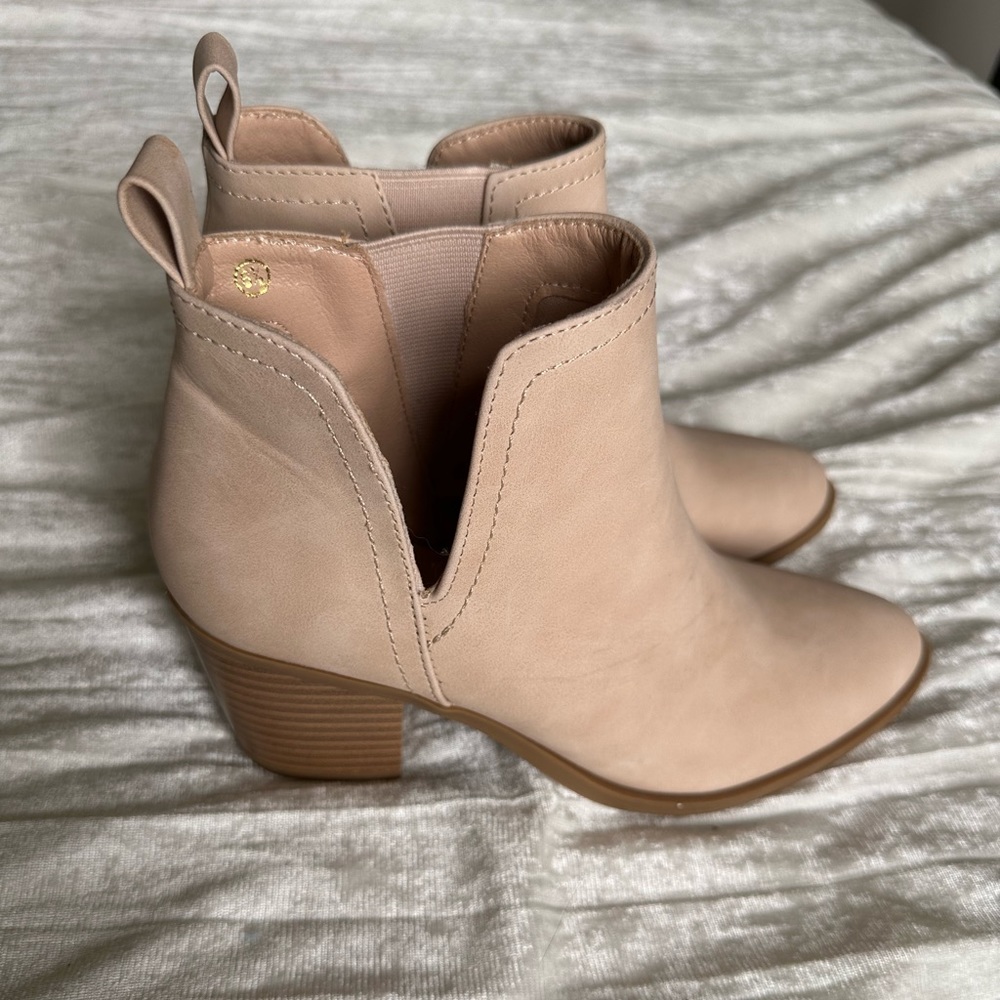 NEW Beige Heeled Booties
